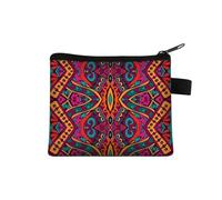 Monedero pequeño para mujer, diseño multicolor, lindo bolso de monedas con estampado de flores de mandala, funda para tarjetas de crédito, mini monedero, 010, Talla única
