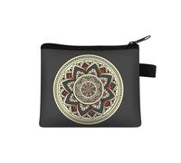 Monedero pequeño para mujer, diseño multicolor, lindo bolso de monedas con estampado de flores de mandala, funda para tarjetas de crédito, mini monedero, 09., Talla única
