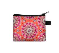 Monedero pequeño para mujer, diseño multicolor, lindo bolso de monedas con estampado de flores de mandala, funda para tarjetas de crédito, mini monedero, 021, Talla única