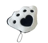 Monedero pequeño y bonito monedero - Monedero de dibujos animados de pata de gato de corazón - Accesorios de bolsa para mujer, bolsa pequeña para monedas para mujeres y niñas, escucha, Negro , Se