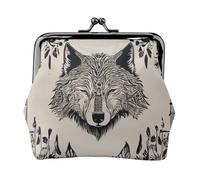 Monedero pequeño y elegante de piel con estampado de lobo Food03 para mujer, monedero pequeño