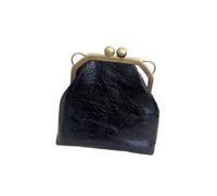 Monedero Piel Monedero con Cierre Pearl Kiss, Cartera de Cuero Hecha a Mano, Monedero Marco Metal, 17x7x17cm