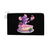 Monedero portátil de lona con diseño de ratón con queso amarillo, para hombres y mujeres, Estilo:, Talla única, Bolsa para monedas