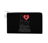 Monedero portátil de lona con texto en inglés "I Love My Best Friend" para hombres y mujeres, Estilo:, Talla única, Bolsa para monedas
