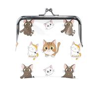 Monedero portátil de piel sintética para mujer, diseño de pelota de tenis, color azul, Cute Cats Colors Expressions, Talla única, Cute Cats Colors Expressions