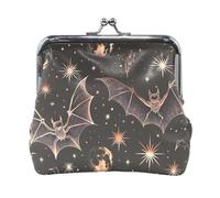 Monedero portátil de piel sintética Skater Goose azul marino, organizador de cartera portátil, Bats Moon Black, one size, Bats Moon Black