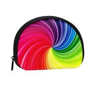 Monedero portátil, diseño de hojas de dibujos animados de acuarela, Colorido remolino simple, 12 cm x 9 cm, Bolsa para monedas