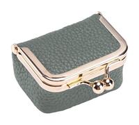 Monedero portátil para joyas con caja de cuero, anillos, pequeños organizadores, estuche de viaje, monedero portátil de cuero con beso, Verde almendra, Mass Beauty