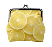 Monedero práctico con estampado de limón amarillo para mujer (11,5 x 10,5 cm) exquisito, Negro -, Talla única
