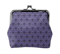 Monedero práctico con estampado de mansión embrujada para mujer (11,5 x 10,5 cm) exquisito, Negro -, Talla única
