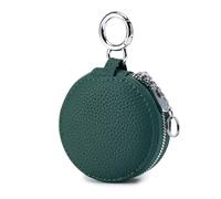 Monedero redondo con espejo, bolsa simple para cambio de dinero, bolsa portátil para auriculares, bolsa de almacenamiento para lápiz labial, bolsa para auriculares con cremallera, Green, moda