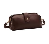 Monedero retro bolso de doctor vintage de café para mujer con hebilla bolso de doctor de cuero de PU con correa ajustable bolsos vintage para mujer