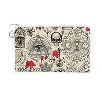 Monedero retro de satanismo y ocultismo para cambio, bolsa divertida para teléfono celular, mini cartera, monedero, pequeño soporte para llaves para mujeres y hombres