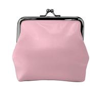 Monedero rosa de color sólido. Monedero de doble cara para mujer, pequeño tarjetero de piel sintética