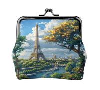 Monedero Scenery of Paris para mujer, cartera pequeña para mujer, pequeña bolsa de maquillaje para bolso, cartera retro ultrafina, Negro -, Talla única, Art Deco
