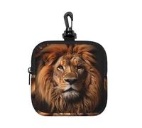 Monedero, soporte para tarjetas con impresión The Lion's Gaze, mini monedero con llavero, para viajes, uso diario y regalos