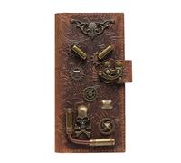 Monedero Steampunk - Cartera retro con clip para billetes | Cartera de cuero para tarjetas mecánicas | Carteras Titular de la tarjeta de crédito | Cartera medieval delgada con bolsillo frontal, tarjet