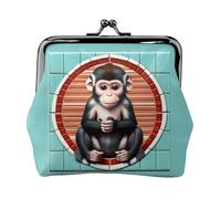 Monedero The Silent Monkey. Monedero de doble cara para mujer, pequeño tarjetero de piel sintética