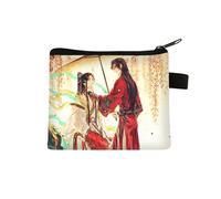 Monedero Tian Guan Ci Fu para niños, bolsa de cambio de Hua Cheng, monedero pequeño con impresión de dibujos animados, bolsa de monedas de anime con diseño de cremallera, carteras Xie Lian, bolsas de