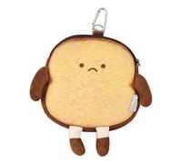 Monedero Toast - Bolsa para monedas de pan | Bolsa de cambio con cremallera | Colgante de mochila de felpa | Cartera con cremallera para tostadas | Bonito bolsillo para monedas de larga duración |