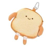 Monedero Toast - de cambio con cremallera para tostadas, mochila decorativa, bonito soporte de dinero pequeño de felpa, de cosméticos comestible, llavero, accesorio de viaje, regalo