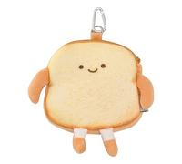 Monedero Tostada - con Cremallera, Colgante para Mochila de Peluche, Cartera de Bolsillo con Tejido Suave y Duradero | Almacenamiento Compacto para Mujeres niñas Transporte Diario, Feliz brindis