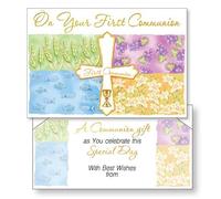 Monedero unisex para primera comunión y tarjeta de oración de recuerdo