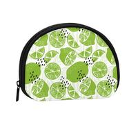 Monedero verde con varios limones, bonito monedero para mujer, pequeño monedero para monedas