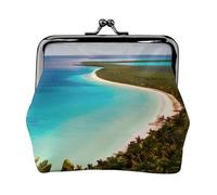 Monedero versátil con diseño de isla de Cuba, exquisito e impermeable, con cierre de beso para llaves y tarjetas