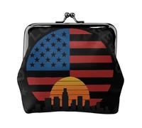 Monedero versátil con estampado de Los Ángeles de Estados Unidos, exquisita mini cartera para cualquier ocasión