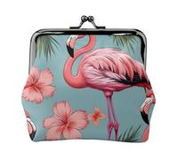 Monedero versátil con estampado floral y flamenco, exquisita cartera pequeña para cualquier ocasión