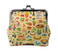 Monedero versátil con impresión artística de cultura alimentaria de Francia, exquisita mini cartera para cualquier ocasión