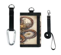 Monedero vintage con diseño de brújula Art Octopu delgado y pequeño bolsillo organizador de dinero, bolsa ligera y portátil