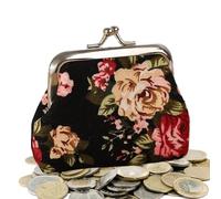 Monedero vintage estilo vintage floral cierre de beso mini monedero, Negro , Siehe Beschreibung, Ver descripción