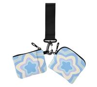 Monederos con corazón degradado azul para mujer, tarjeteros, protector minimalista para tarjetas de identidad con bolsillo con cremallera para dama, 2 paquetes, Corazón degradado azul, 1 size, Casual