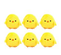 Monederos con cremallera, 6 unidades, pequeños monederos amarillos con forma de pollito, monederos que cambian de forma, Amarillo, Clásico