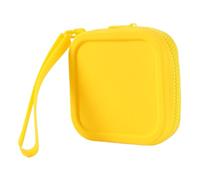 Monederos cuadrados de silicona, ligeros, resistentes al agua, pequeños cables de carga, bolsa de almacenamiento de alambre, bolsas de accesorios de viaje, Amarillo
