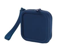 Monederos cuadrados de silicona para monedas, peso ligero, resistente al agua, pequeño cable de carga, bolsa de almacenamiento de alambre, bolsa cuadrada para auriculares, azul marino