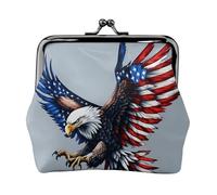Monederos de águila calva americana, pequeña cartera para tarjetas para hombres y mujeres, para ir de compras y salidas casuales, Negro -, Talla única, Art Deco