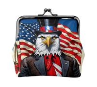Monederos de águila calva americana, pequeña cartera para tarjetas para hombres y mujeres, para ir de compras y salidas casuales, Negro -, Talla única, Art Deco