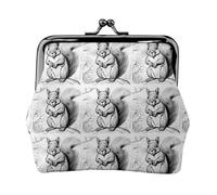 Monederos de ardilla de dibujos animados, cartera pequeña para hombres y mujeres, para ir de compras y salidas casuales, Negro -, Talla única, Art Deco