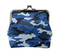 Monederos de camuflaje azul, cartera pequeña para tarjetas para hombres y mujeres, para ir de compras y salidas casuales, Negro -, Talla única, Art Deco
