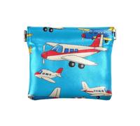 Monederos de cuero para mujer, diseño de avión de tráfico de dibujos animados, impermeable, mini cartera para mujer, Lindo avión de tráfico, 1 size, Arte impreso