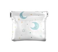 Monederos de cuero para mujer, diseño de Sun Moon and Star, monederos de lujo, mini monedero, bolsillo para monedas para niñas y mujeres