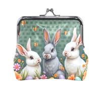 Monederos de dragón galaxia púrpura mini monedero, Spring Rabbit Trio Green, Talla única, Spring Rabbit Trio Green