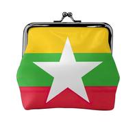Monederos de la bandera de Myanmar, monederos, monederos, para festivales y ocasiones especiales, Negro, One Size, Art Deco