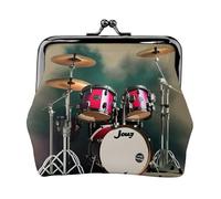 Monederos de tambor de jazz, cartera pequeña para tarjetas para hombres y mujeres, para ir de compras y salidas casuales, Negro -, Talla única, Art Deco
