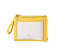 Monederos ID Cartera corta Color sólido Cremallera Monedero Múltiples Tarjeteros Clutch Bag Monederos Mujer Grande Rojo, amarillo, talla única