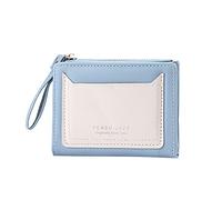 Monederos ID Cartera corta Color sólido Cremallera Monedero Múltiples Tarjeteros Clutch Bag Monederos Mujer Grande Rojo, azul, talla única