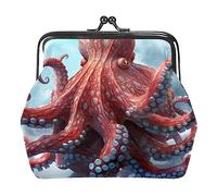 Monederos, monederos de pulpo estrellado galaxia, mini monedero portátil con cierre de beso para mujeres y niñas, Multicolor 6, 4.3x4.7 in/11x12 cm, Monedero
